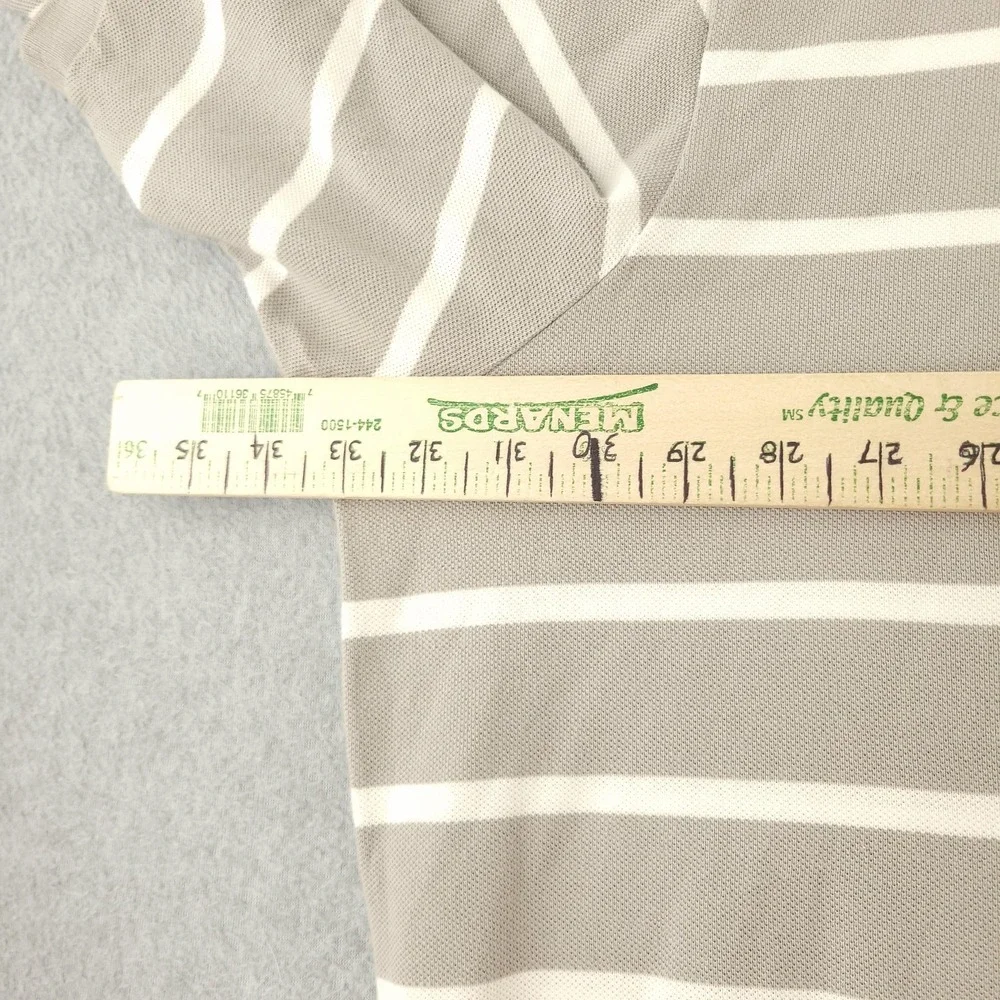 Polo Ralph Lauren Polo Shirt Mens 4XLT Tall Gray Stripe Cotton Pony Logo Top